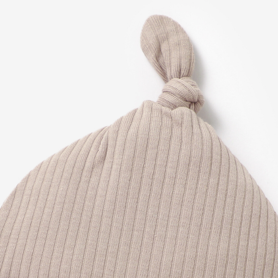 Organic Ribbed Cotton Beanie | Oatmeal