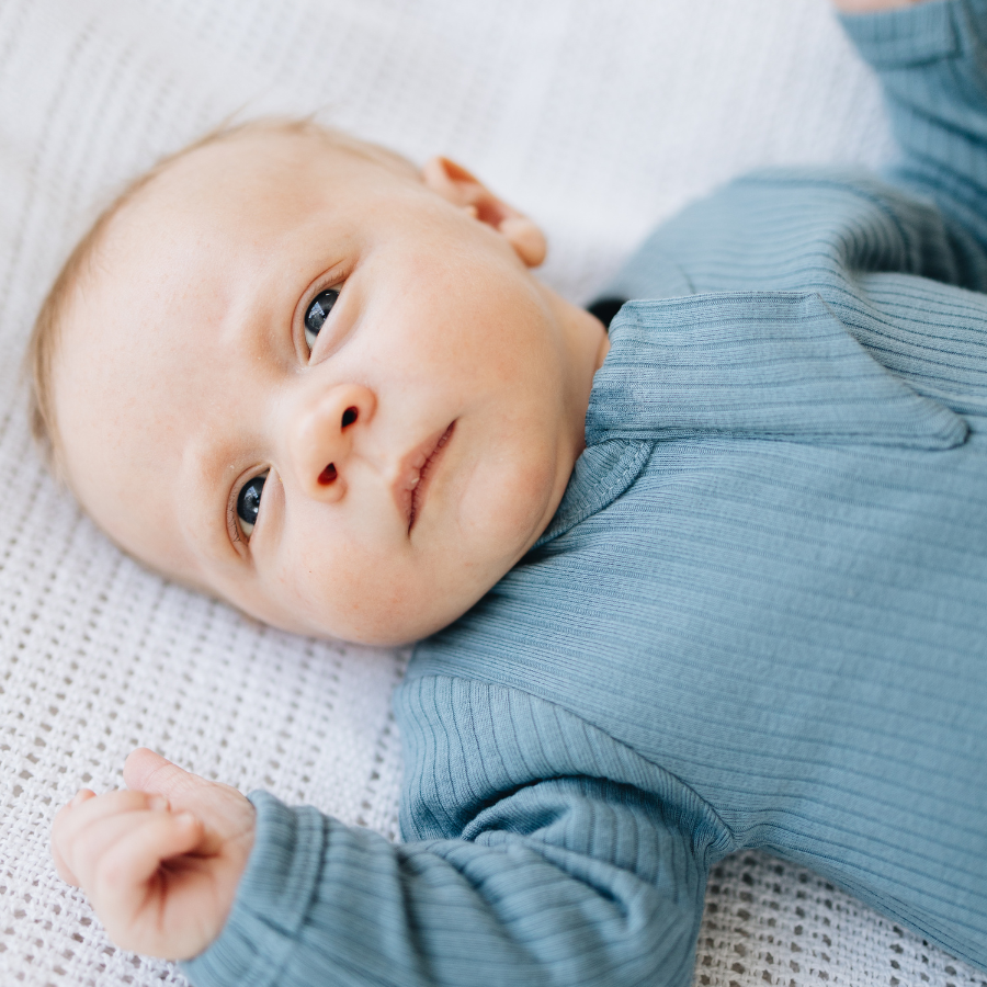 Organic Cotton 2-way Zipsuit with Footies & Mittens | Cloudy Sky