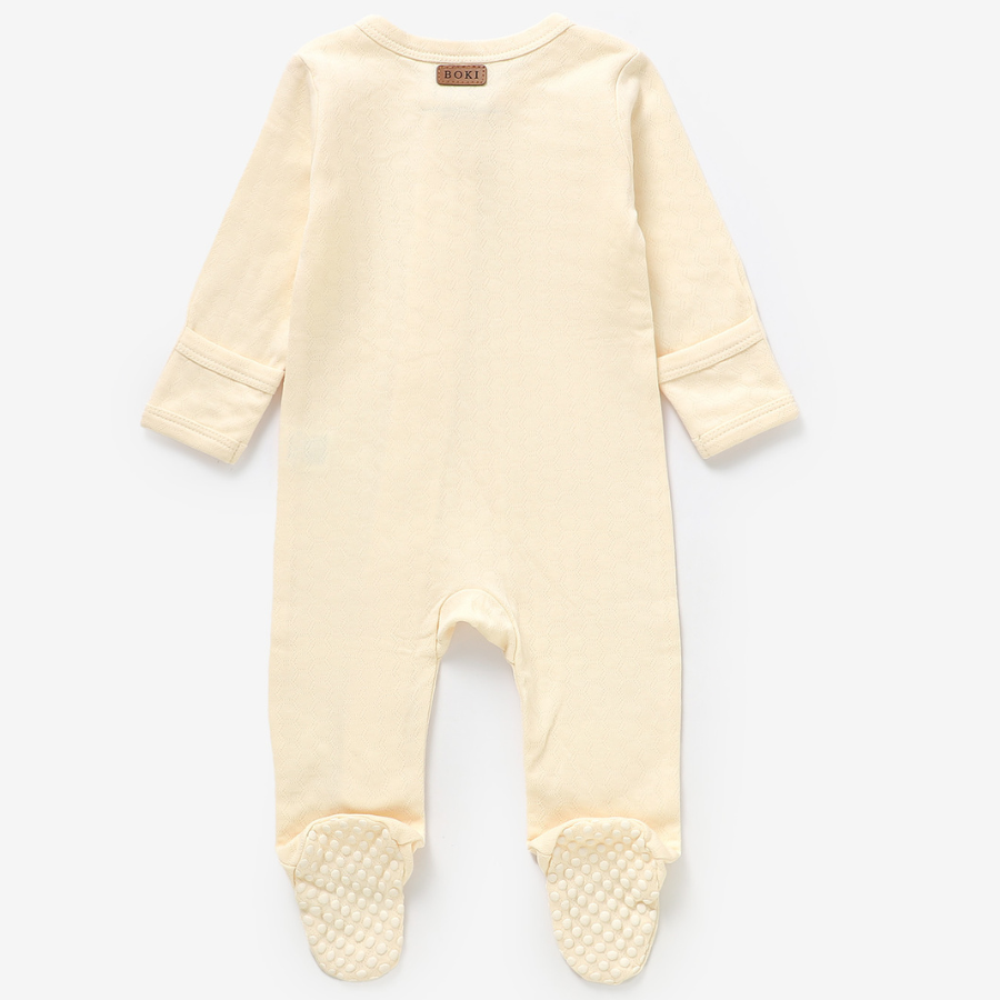 Organic Cotton Honeycomb 2-way Zipsuit with Footies and Mittens | Buttercup