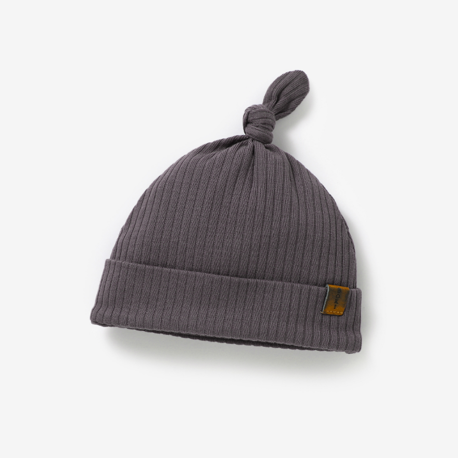 Organic Rib Knot Hat | Charcoal