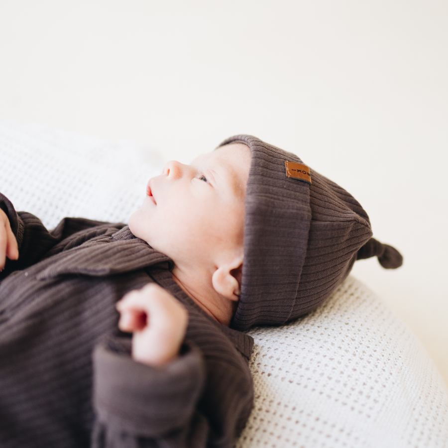 Organic Cotton 2-way Zipsuit with Footies & Mittens | Charcoal