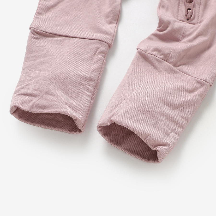 Organic Bamboo 2-way Zipsuit with Foldover Footies and Mittens | Marshmallow