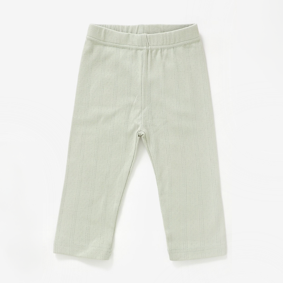 4 Piece Organic Pointelle Bundle Set | Sage Mist