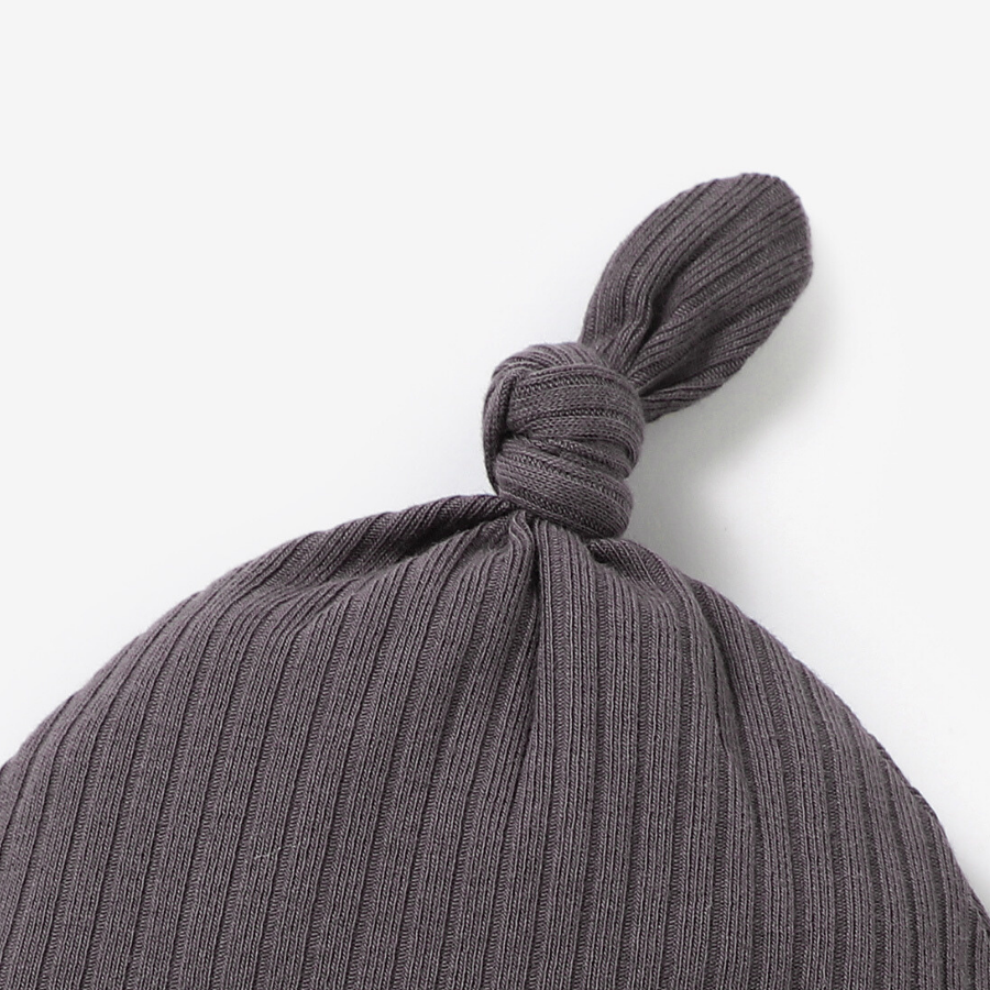 Organic Rib Knot Hat | Charcoal