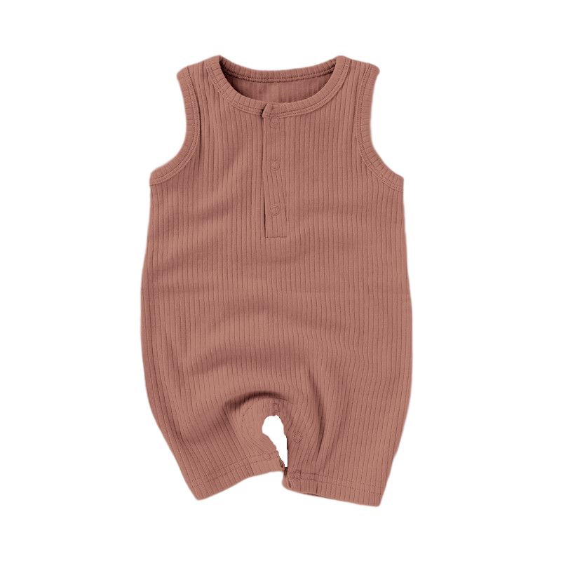 Organic Rib Cotton Tank Growsuit | Clay