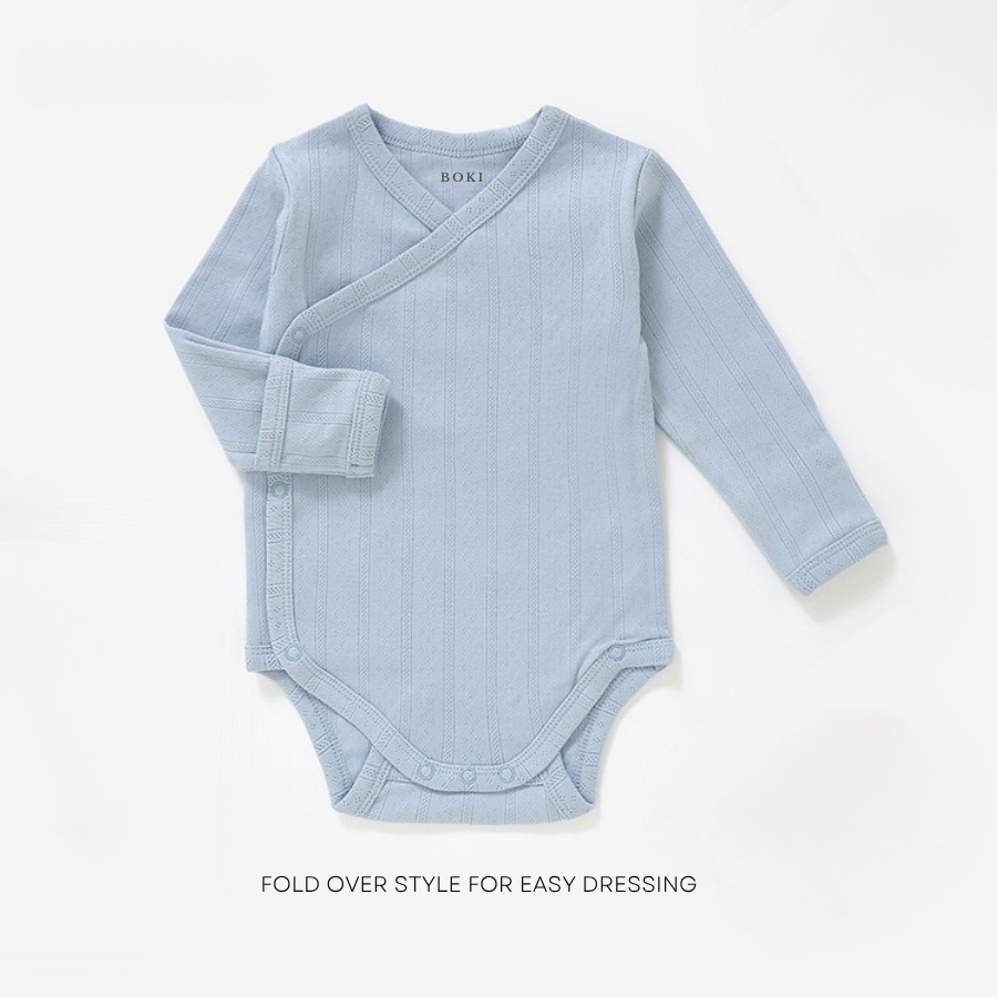 3 Piece Organic Pointelle Bundle Set | Powder Blue