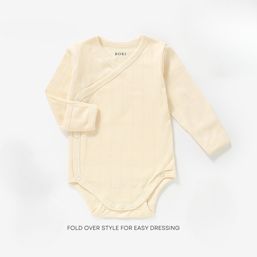 4 Piece Organic Pointelle Bundle Set | Vanilla Cream