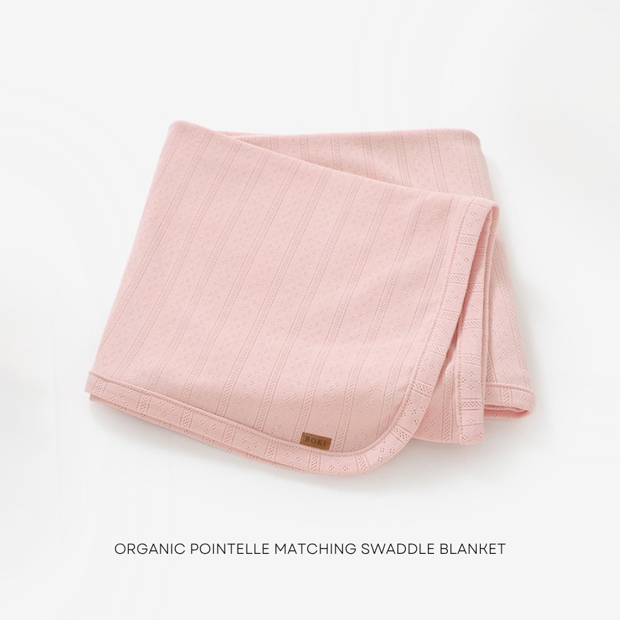 4 Piece Organic Pointelle Bundle Set | Peony Pink