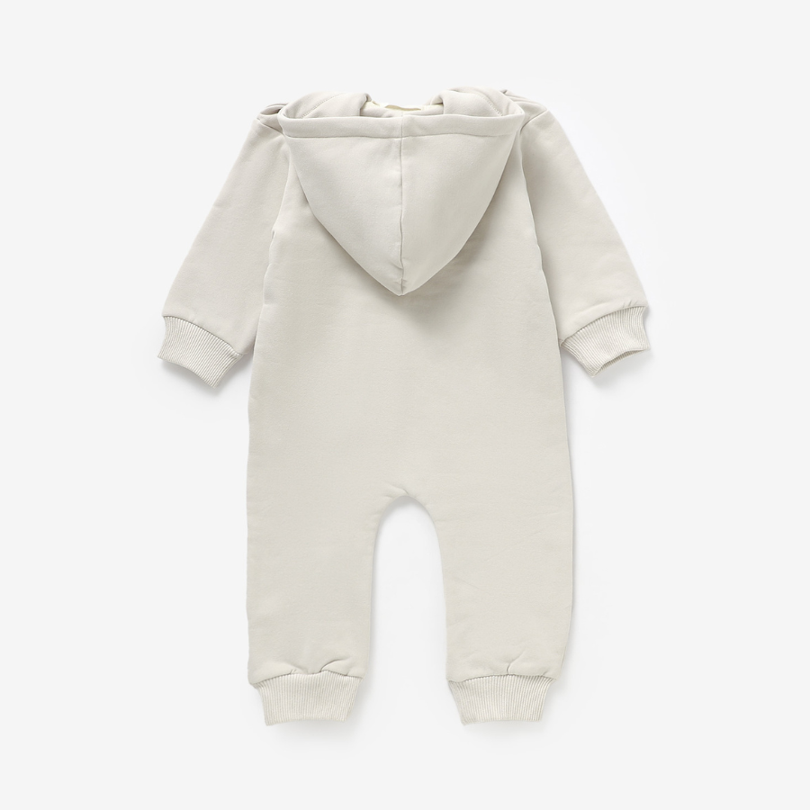 Organic Cotton Hooded Tracksuit Zippie| Light Oat