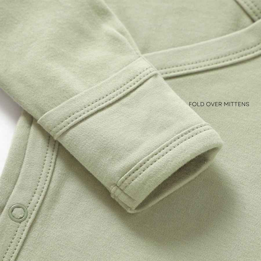 2 Piece Organic Brushed Cotton Fold-Over Set | Soft Fern