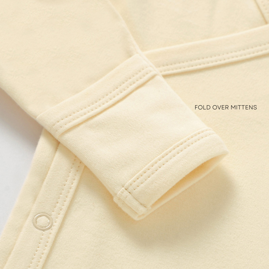 2 Piece Organic Brushed Cotton Fold-Over Set | Honey Cream