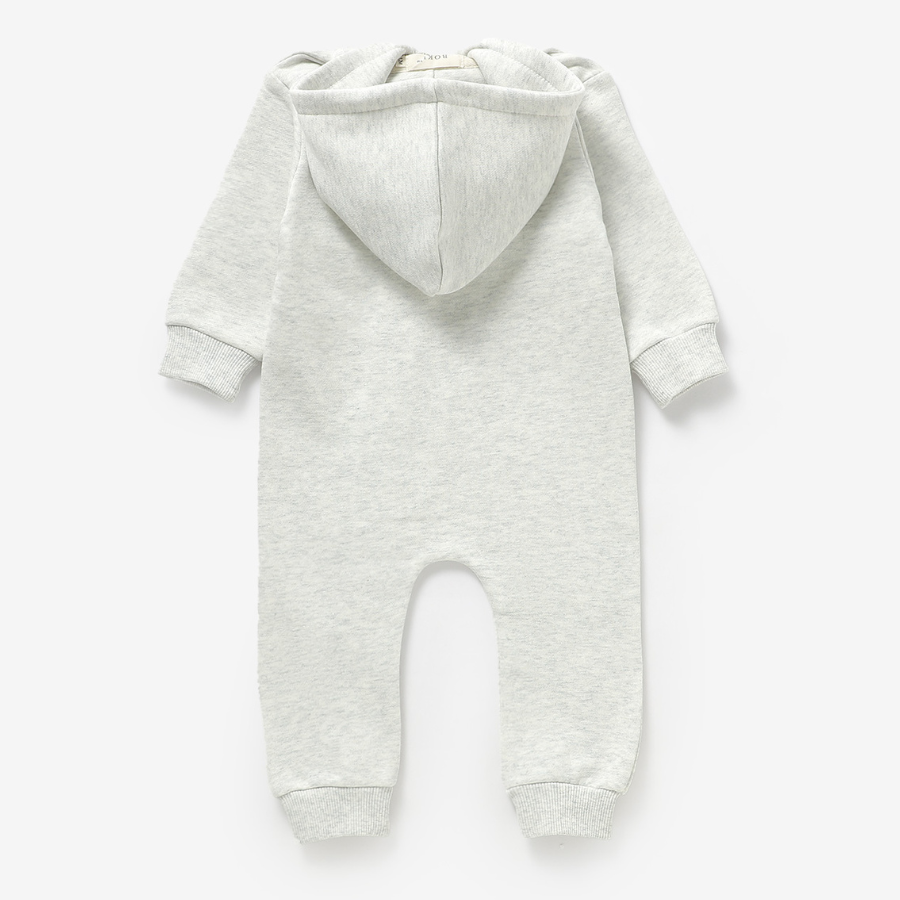 Organic Cotton Hooded Tracksuit Zippie| Light Grey