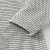 Organic Stripe 2-way Zipsuit | Dark Grey Stripe