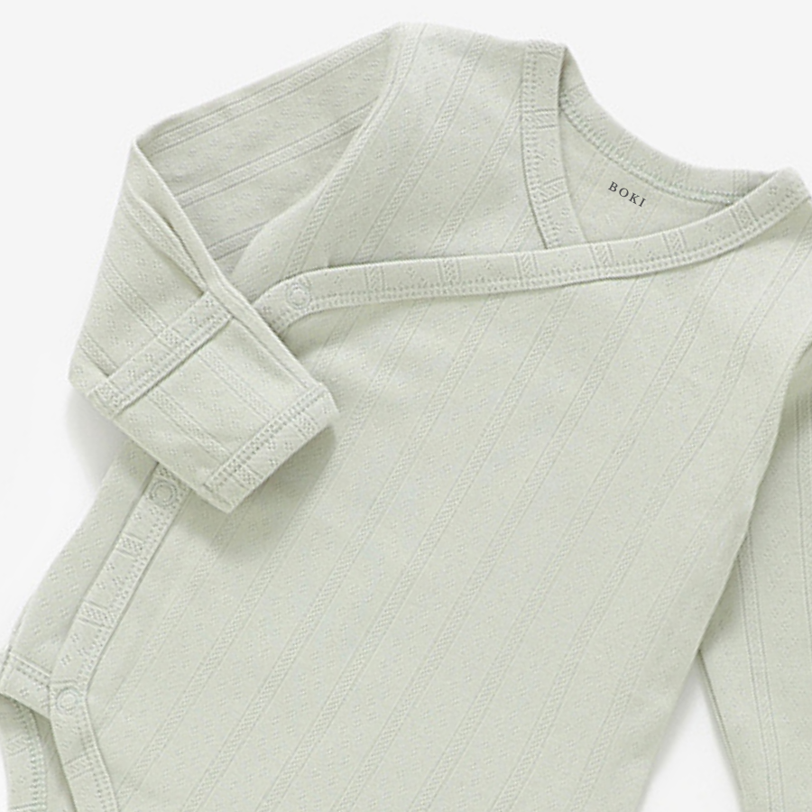 4 Piece Organic Pointelle Bundle Set | Sage Mist