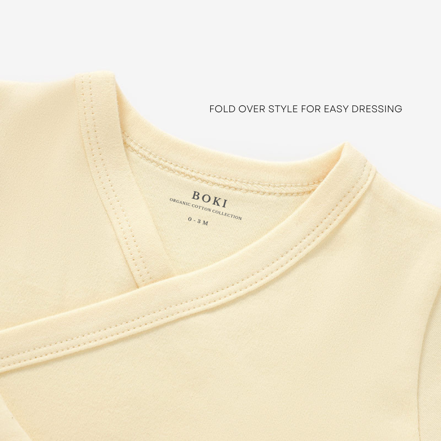 2 Piece Organic Brushed Cotton Fold-Over Set | Honey Cream