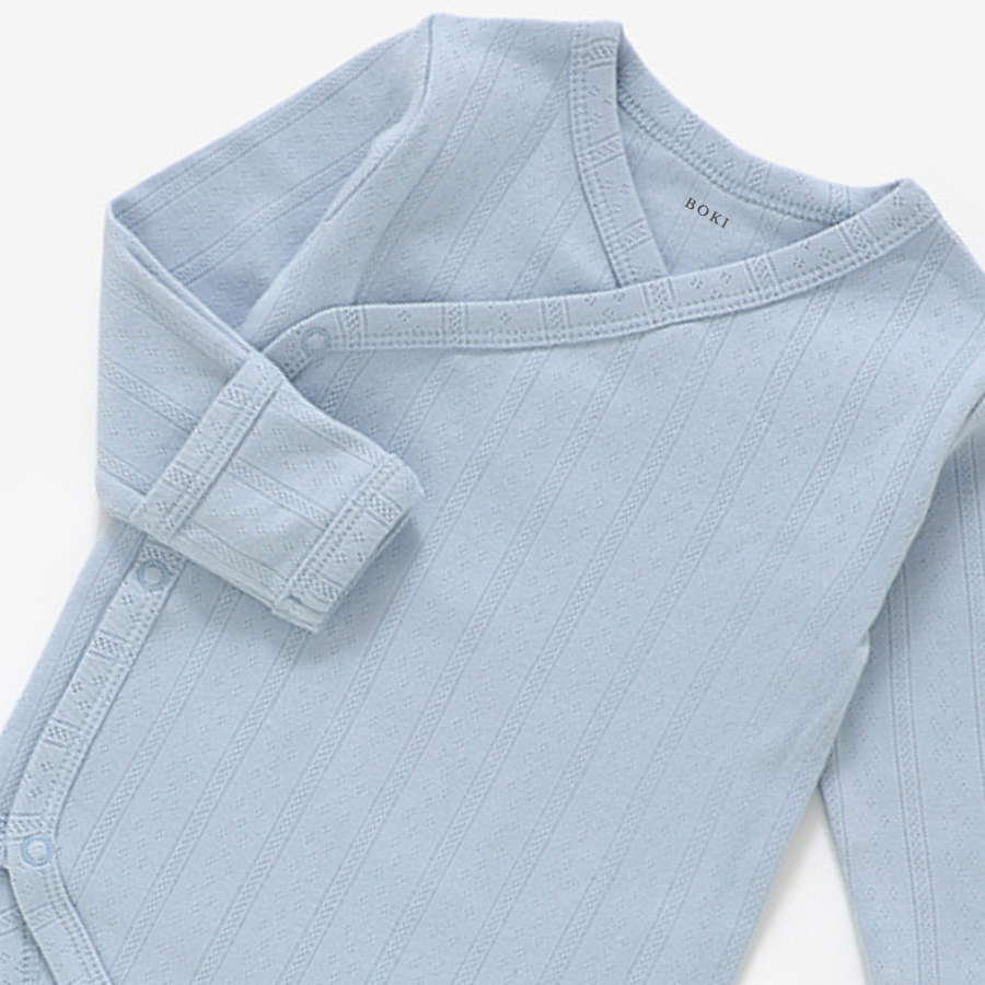3 Piece Organic Pointelle Bundle Set | Powder Blue