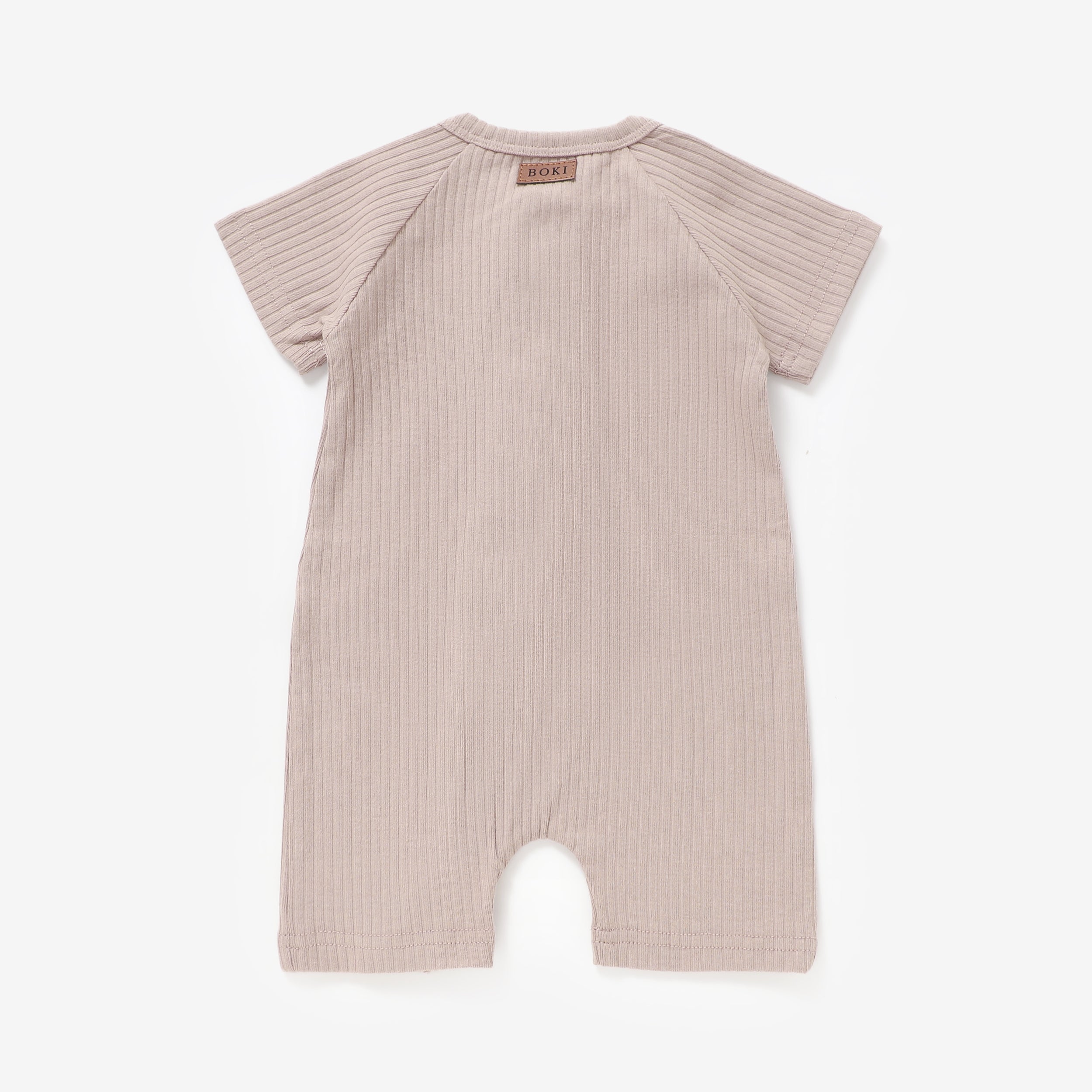 Organic Rib Summer Zipsuit | Oatmeal