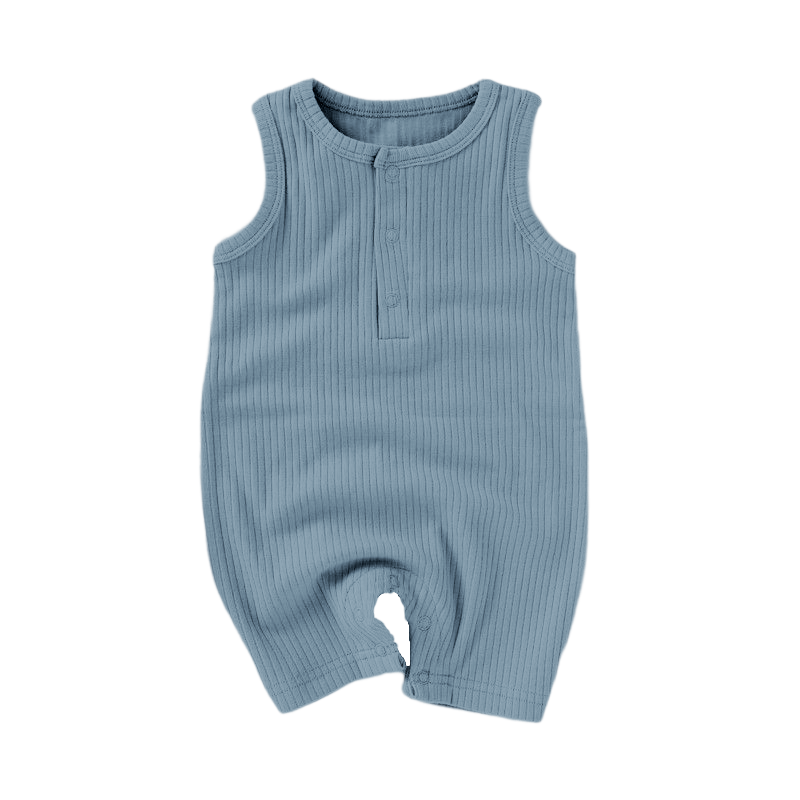 Organic Rib Cotton Tank Growsuit | Cloudy Sky