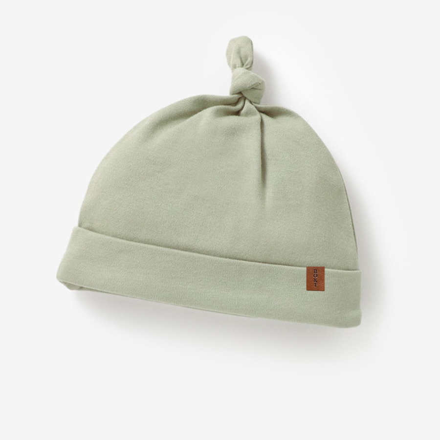 3 Piece Organic Brushed Cotton Fold-Over Set with Beanie | Fern