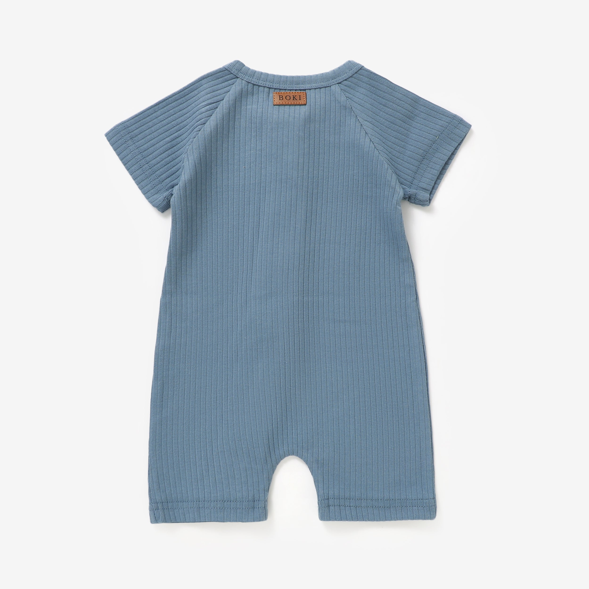 Organic Rib Summer Zipsuit | Cloudy Sky