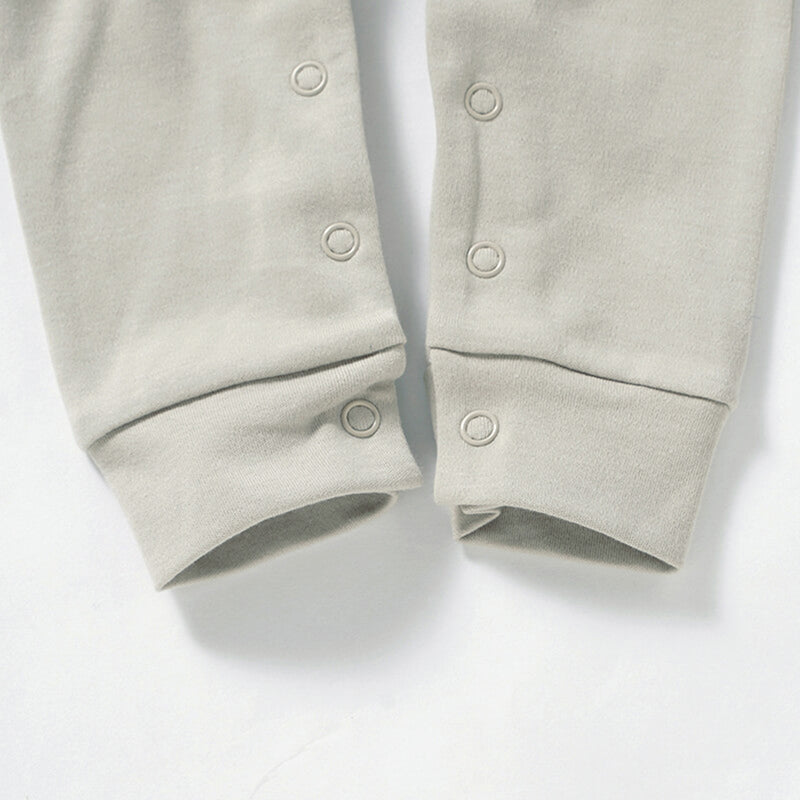 Organic Cotton Long-Sleeve Growsuit | Stone - BOKI